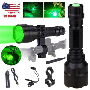 1000 Yards Green LED Hunting Light Predator Flashlight Coyote Hog Scope Varmint